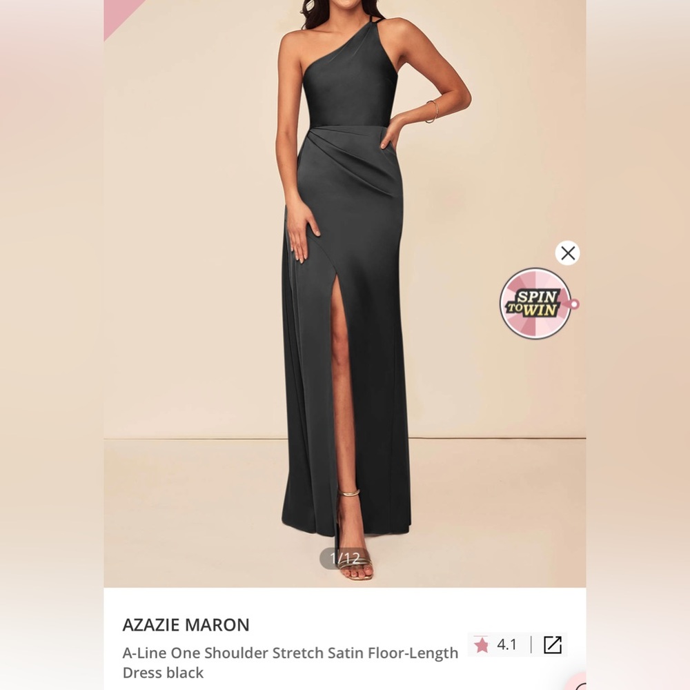 Black Satin Bridesmaid Dress